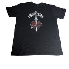 CBGB OMFUG Forever Dagger Heart Graphic T-Shirt Black Mens Large Made in USA