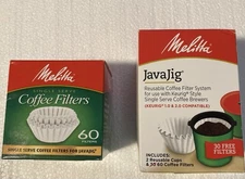 NEW MELITTA JAVAJIG COFFEE FILTER SYSTEM KEURIG 2 REUSABLE CUPS 120 FILTERS