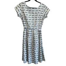 Run And Fly Bicycle Dress Size 12 Belted Tea Dress Fit And Flare Knee Length
