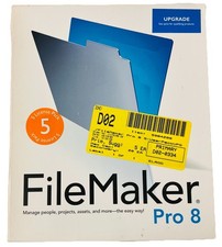 FileMaker Pro 8 Upgrade 5-License Pack Mac Windows XP w/ Box Manuals CD Extras