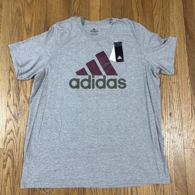 adidas Amplifier Short Sleeve T-Shirt Men's Gray NWT Size 2XL XXL Fast Shp