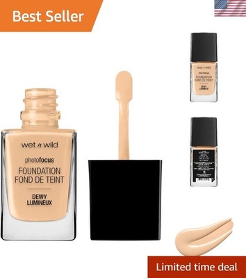 Photo Focus Dewy Liquid Foundation Makeup, Soft Beige Packaging May vary