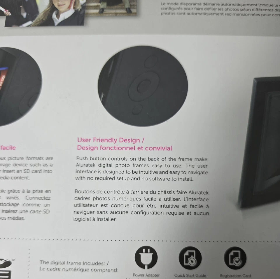 Aluratek 7" Black Digital Photo Frame with Automatic Slideshow Model ADPF07SF - Image 4 of 4