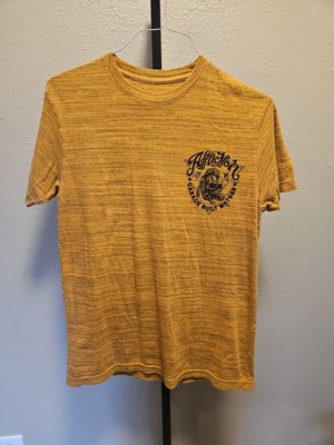 Affliction Mens Medium Orange Black Short Sleeved Shirt