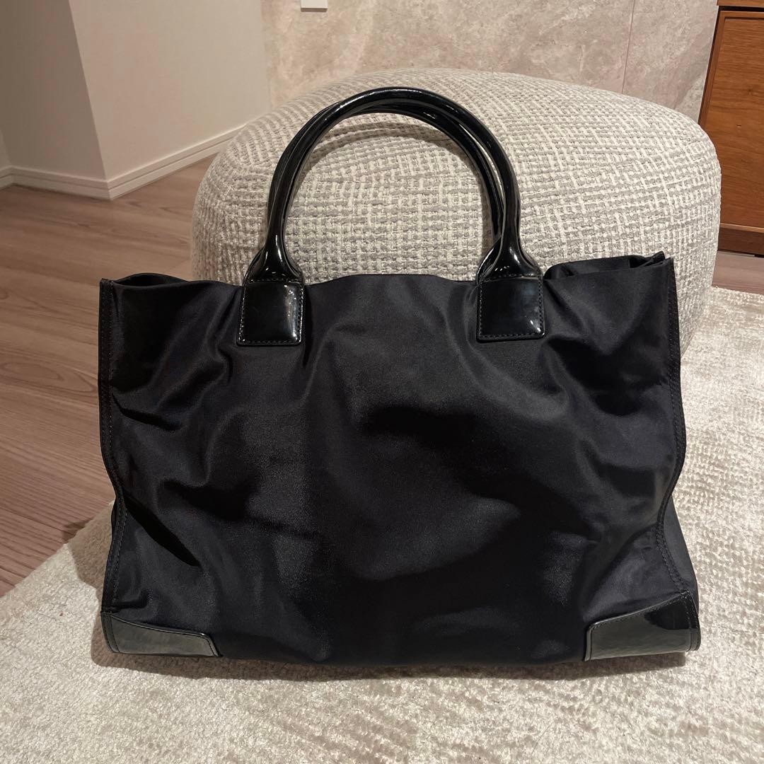 Tory Burch Ella Tote Bag Handbag Nylon Leather Black Women's From Japan thumbnail 22
