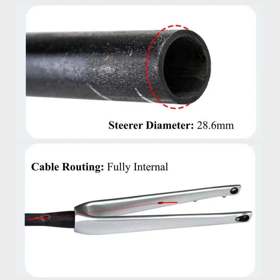 700C Carbon Road Hard Fork Disc Brake Fully Internal Cable Routing Rigid Fork - Image 4 of 4