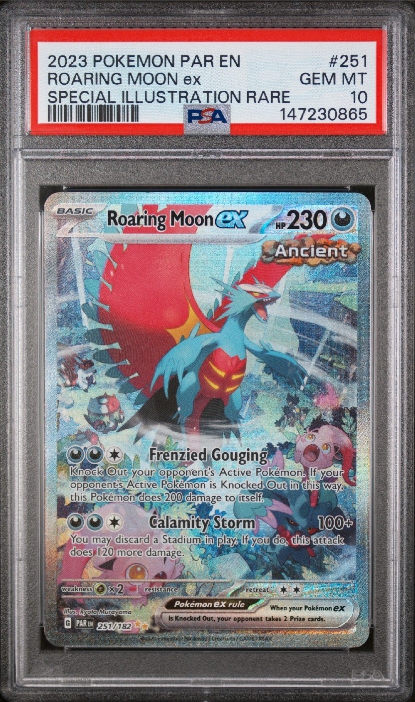 Roaring Moon Ex 251/182 Special Illustration Rare Pokemon Card PSA 10 GEM MINT