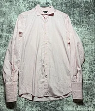 Ralph Lauren Men’s 16.5 Black Label French Cuff Shirt Pink Made In Italy