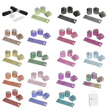 25 Colored Rhinestone Napkin Rings 8 Row - Reusable Fasteners