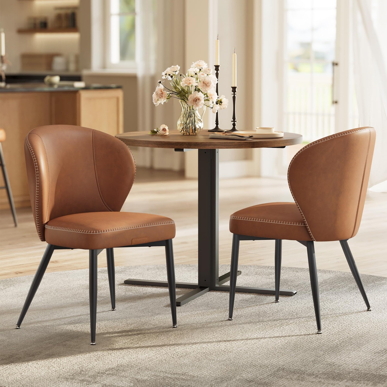 EKHO Collection - Dining Chairs Set of 2, Upholstered Kitchen Chairs, Comfort...