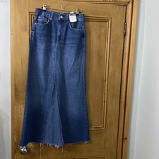 Lovely Marks And Spencer Denim Maxi Skirt In Size8 BNWT