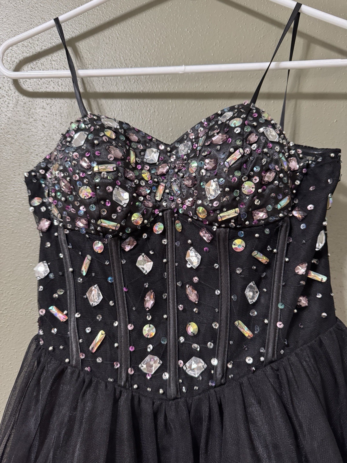 Blondie Nites By Stacy Sklar Mini Dress Formal Gems Prom Homecoming Polyester