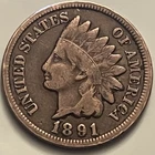 New Listing1891 Indian Head Cent — Circulated Philadelphia Issue JC1554