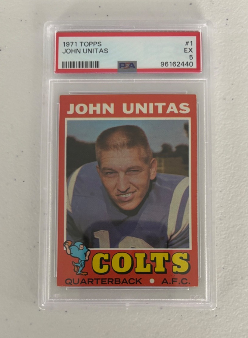 1971 TOPPS FOOTBALL #1 JOHN UNITAS PSA 5 EX