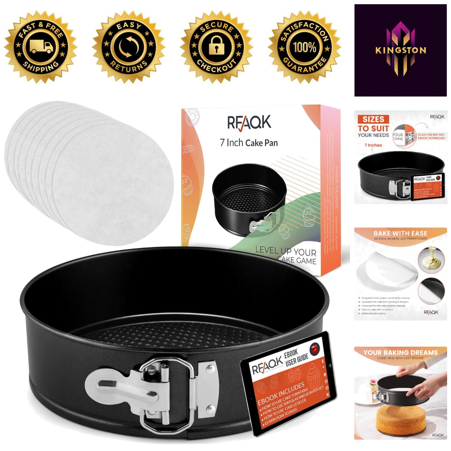 7-Inch Non-Stick Springform Pan & 30 Pcs Parchment &ndash; Effortless Baking Must-Have