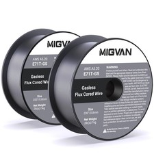 MIGVAN 2-Pack Flux Core Welding Wire .030, Gasless Mig .030" 2 Pack, Black