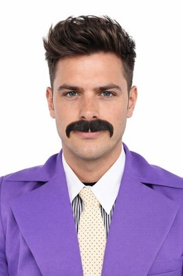 Men's Horseshoe Style Moustache Set | Black Cosplay Facial Hair