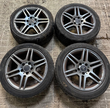 4 MERCEDES C CLASS W204 AMG 17” ALLOY WHEELS 7.5J 8.5J TYRES 225/45/17 245/45/17
