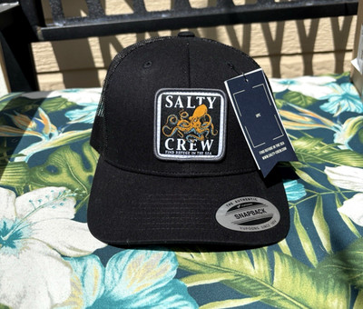 SALTY CREW Ink Slinger Retro Mens Trucker Hat Cap Black 35035447 One Size NEW