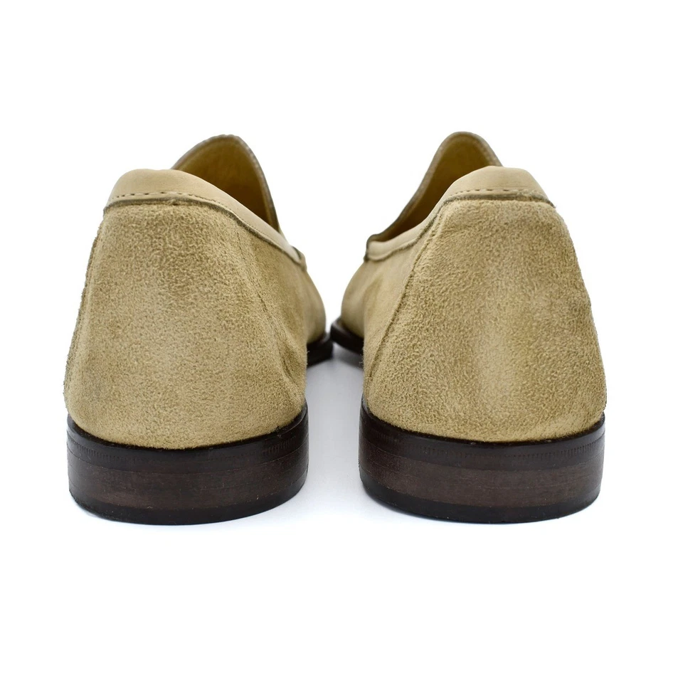 Escada $280 желтовато-коричневый/хаки замши повседневный подпись мокасины плоскостях sz 9,5, сделано в Италии - Изображение 4 из 4