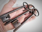 Lot of 3 Antique French Large Key,Made 17 - 18th Century,Castle,Hand Forged