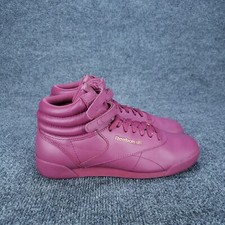 Reebok Freestyle Hi Classic Shoes Youth Girls Size 6 Purple Athletic Sneakers