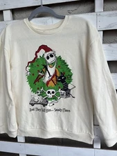Disney Halloween Sandy Claws Youth XL Cream Pullower Long Sleeves Sweetheart