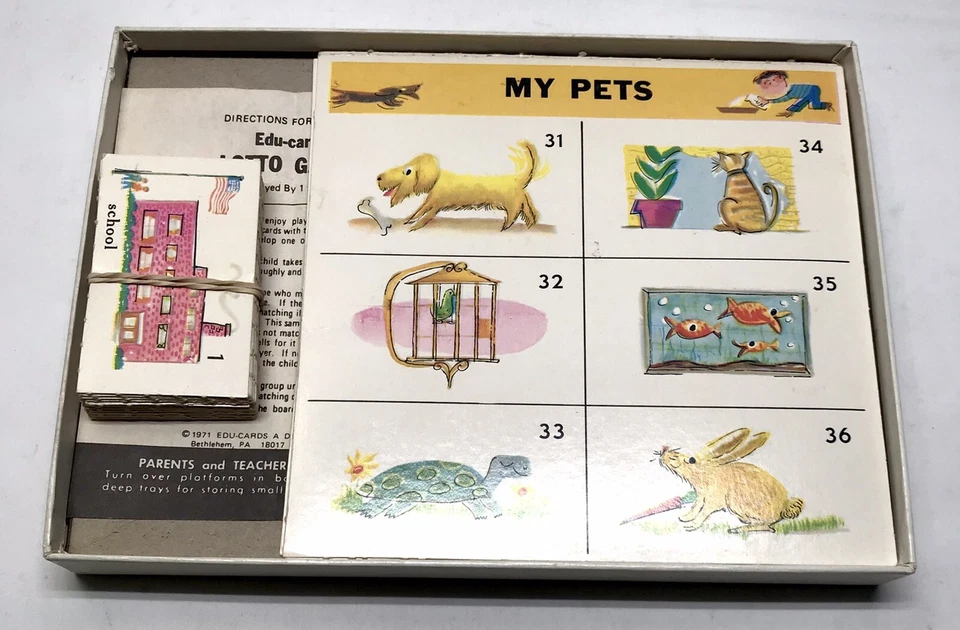 1971 Edu-Cards The World About Us Lotto Game Ages 3-8 Phonics Reading Matching - Image 4 of 4