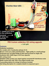 PRS Custom Solderless Wiring Upgrade Bourns M17 Pots PIO Tone Cap Coil Split