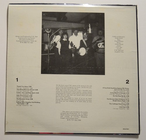 RARE NC COUNTRY BLUEGRASS LP PW Sipe and the Country Folks Todd, NC LP - Picture 2 of 2