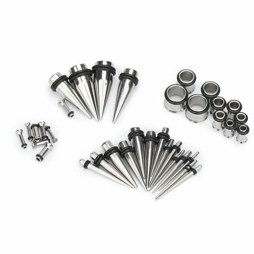 36PCS Stainless Steel Ear Taper Stretching Kit Gauge Expenders set Tunnel Plugs - Picture 9 of 15