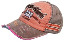 Cool4 VINTAGE 6 PANEL BASEBALL CAP Brown Orange 69 Retro Baseball Cap SBC35