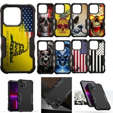 For iPhone 15 PRO MAX DUAL TACTICAL Hybrid Two Piece Case Black Case