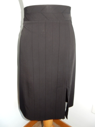 jupe T42 noire fendue cuisse longue coupe droite zippée dos 524a - Photo 1/3
