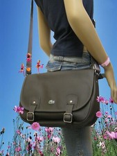 LACOSTE MESSENGER BAG Women's Satchel Vintage N26 ED Classic 15 Brown NEW