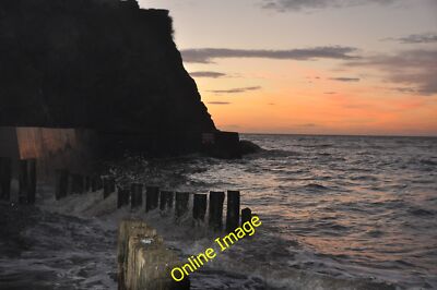 Photo 6x4 Watchet : West Street Beach The tide is in and the sun has set. c2014
