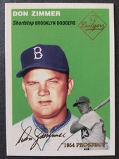 DON ZIMMER   TOPPS ARCHIVES BASEBALL - ULTIMATE 1954 PROSPECT GOLD CARD  SP