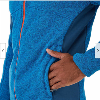SPYDER MEN'S FULL ZIP SPIDER LOGO SWEATER (BLUE/ORANGE MEDIUM)NWT