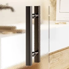 SMARTSTANDARD  Pull Handle 18" Square H-Shape Door Handles (2 Sets for 2 Doors)