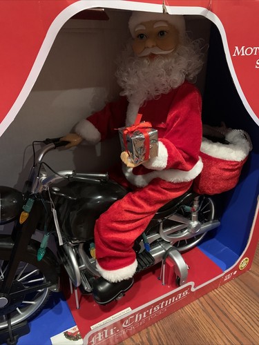 Mr. Christmas Motorradfahren musikalisch animierter Plüsch-Weihnachtsmann 20 Zoll beleuchtet neu im Karton - Bild 3 von 7