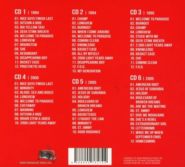 GREEN DAY - LIVE RARITIES/RADIO BROADCASTS  6 CD NEU - Bild 2 von 2