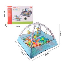 Baby 2-in-1 Foldable Play Mat Comfortable Soft Floor Engaging Ball Pit Gym Blue