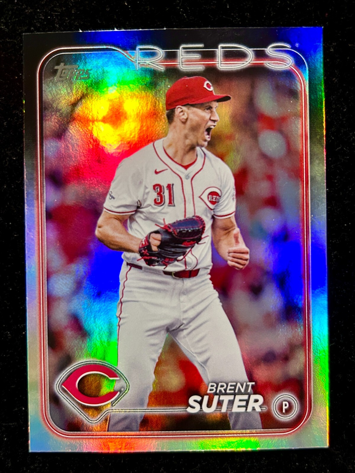 2024 Topps Update Series Card Brent Suter Rainbow Foil #US78 Cincinnati Reds