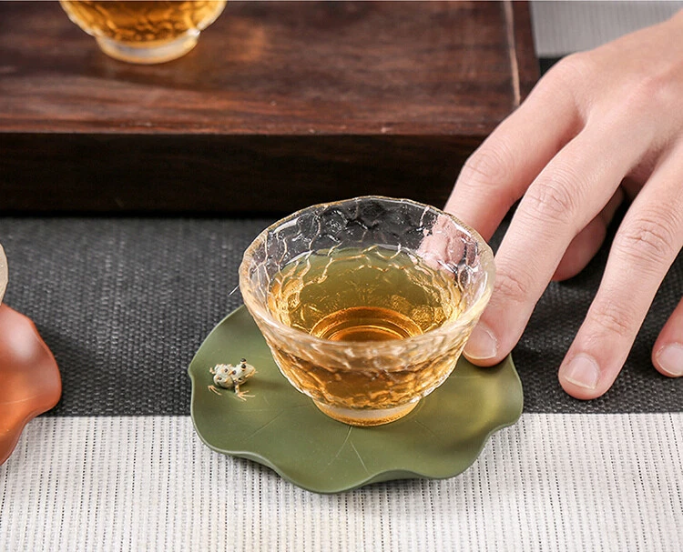 Platillo de taza hecho a mano Real Yixing Zisha taza estera alivio rana montaña rusa creativa nuevo Foto 4 de 4