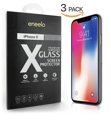 iPhone X Screen Protector Premium Tempered Glass  [3-Pack]