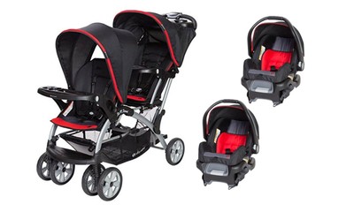 double stroller travel system with one car seat