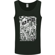Old Man Biker Motorcycle Motorbike Mens Vest Tank Top