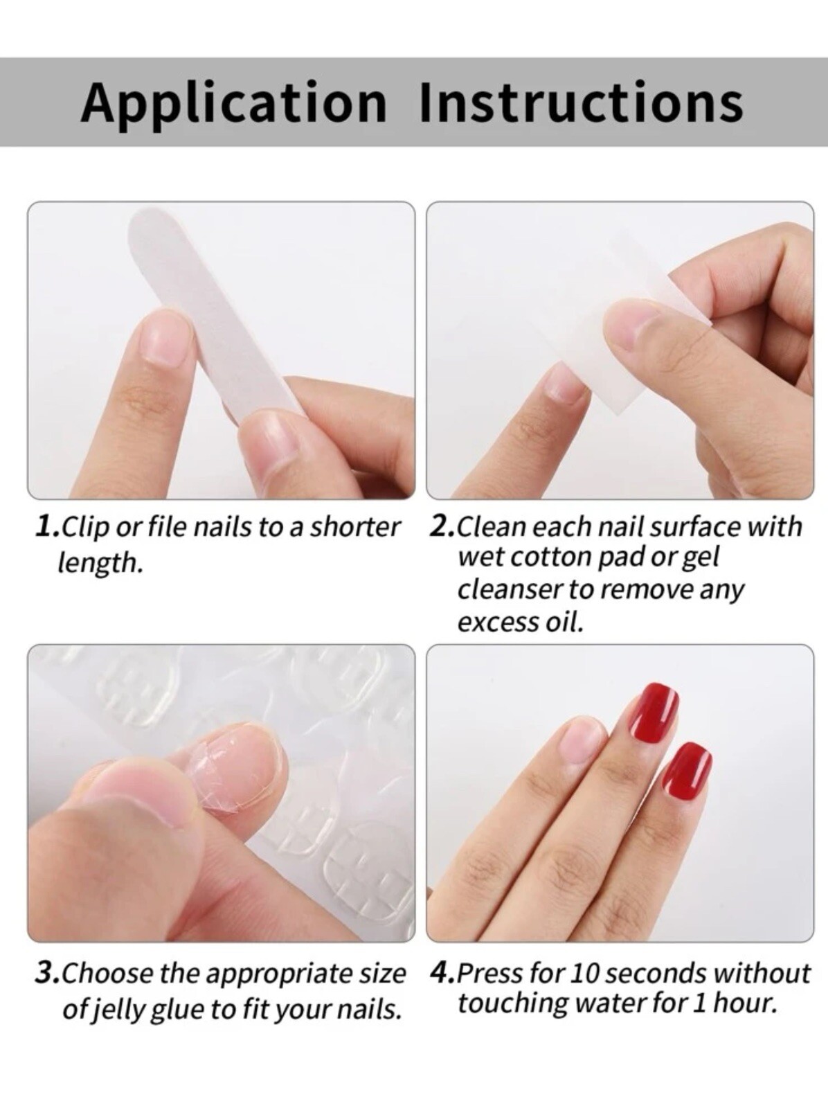 Kiss Me Press-on Nails, Fake Nails With Tape And Nail Files 24pcs