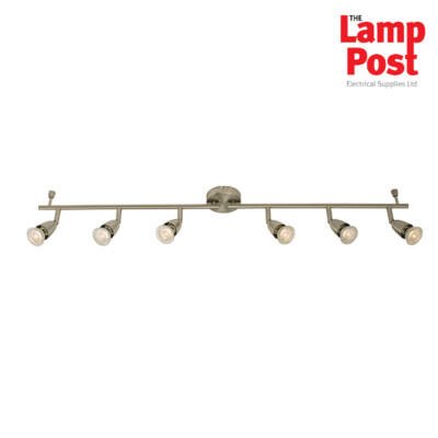 Saxby Amalfi 61003 - Strahlerleiste mit 6 Lichtern Deckenmontage Nickel satiniert