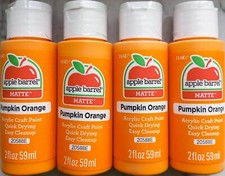 Pumpkin Orange 4x 2oz Bottles - 8oz tot Halloween Matte Acrylic Craft Paint